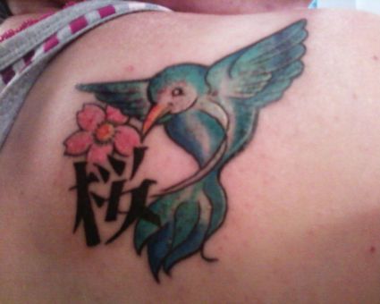 Sakura Hummingbird Tattoo